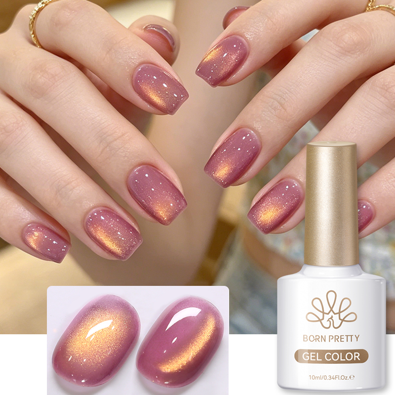 Nail Art Rose Gold - طلاء أظافر مغناطيسي بلون اليشم القرمزي