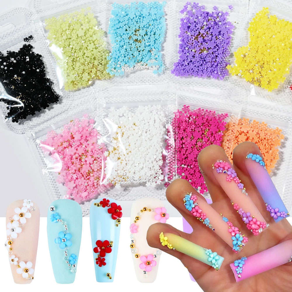 Nail Art Rose Gold - 5G الراتنج الملونة خمسة بتلات زهرة
