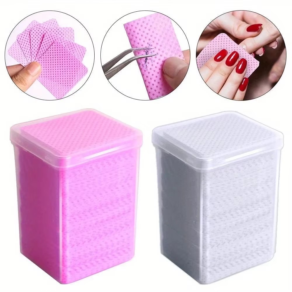 Nail Art Ideas - 200 قطعة مناديل قطنية وردية خالية