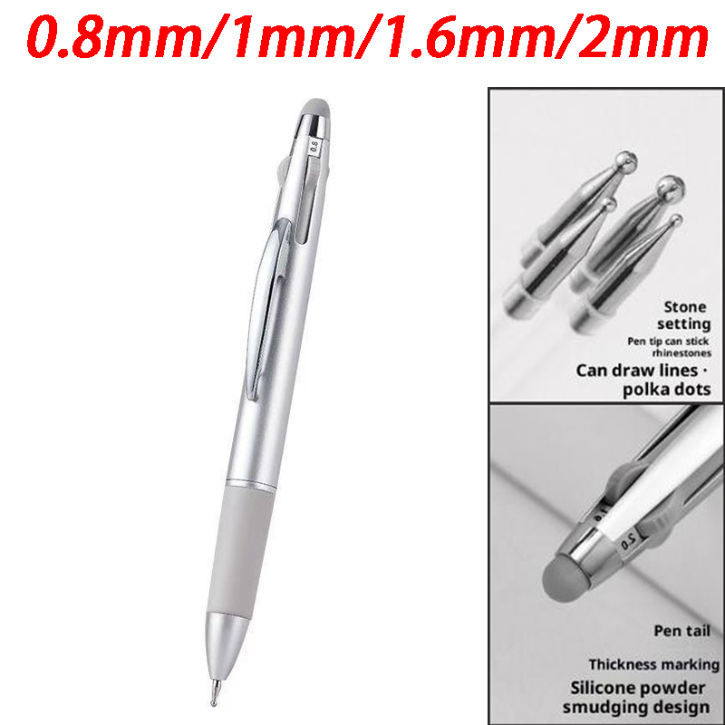 Nail Art Dotting Tool - 4in1 0.8/1.0/1.6/2.0 مللي متر مسمار التنقيط