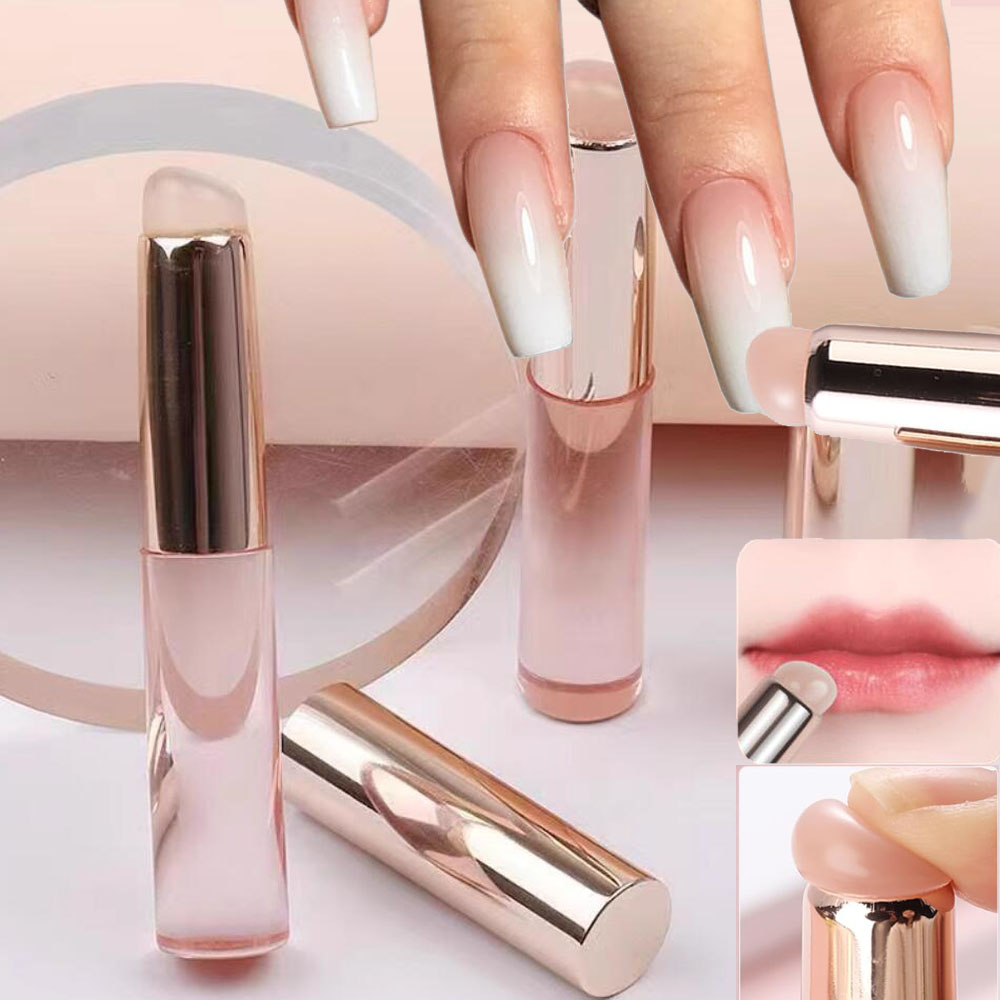 Nail Art Ombre Pink - 1 قطعة فرشاة أظافر سيليكون الوردي