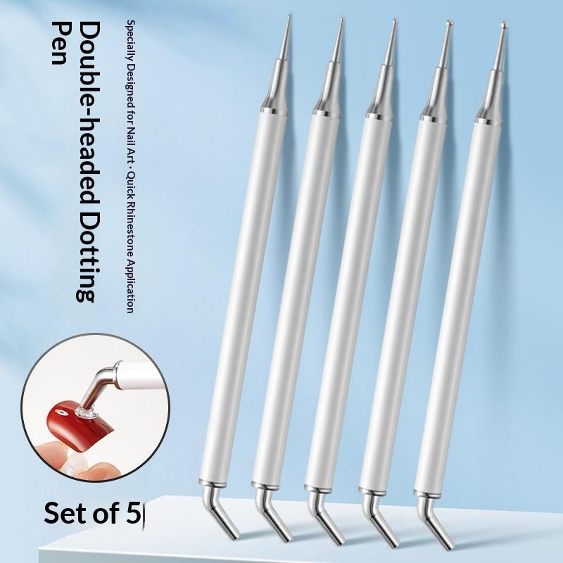 Nail Art Dotting Tool - 5 قطع من أقلام التقاط الأحجار