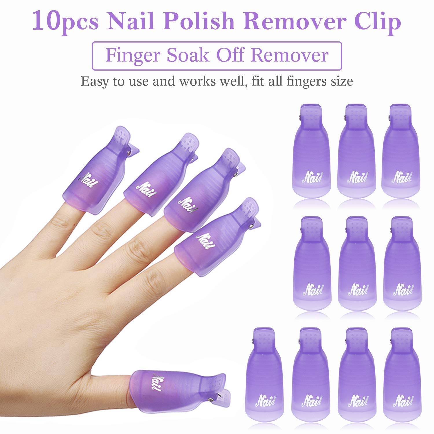 Nail Art Ideas - 10 قطع من مشابك بلاستيكية لإزالة