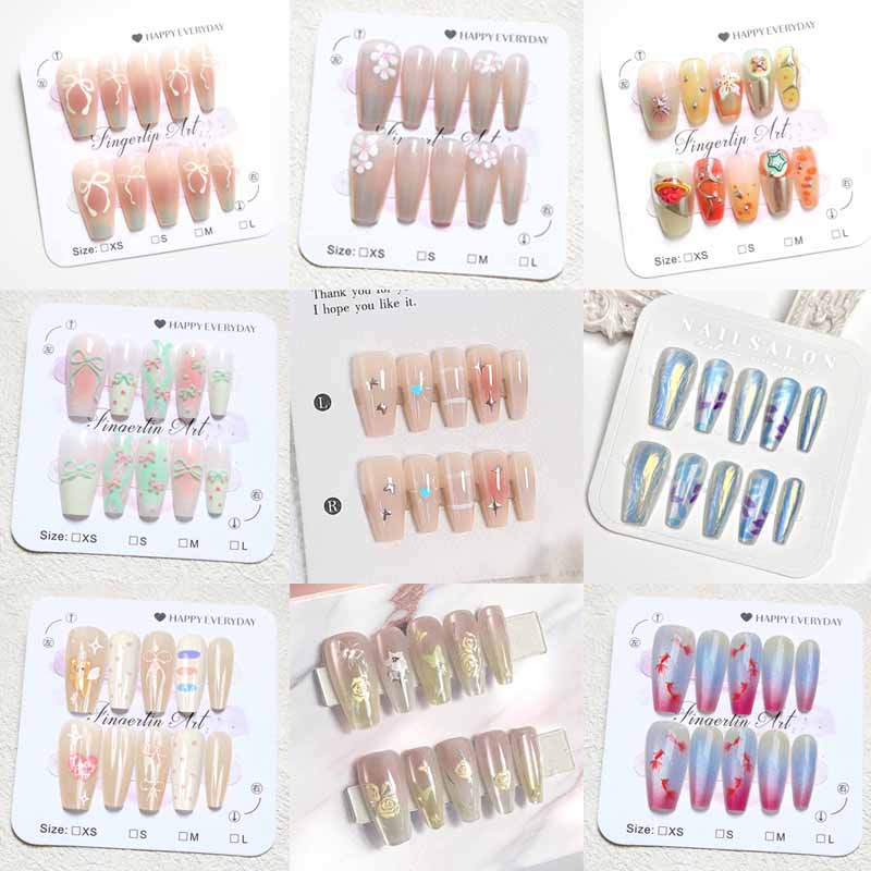 Nail Art Eye Cat - 10 قطعة النمط الفرنسي النساء الراقية