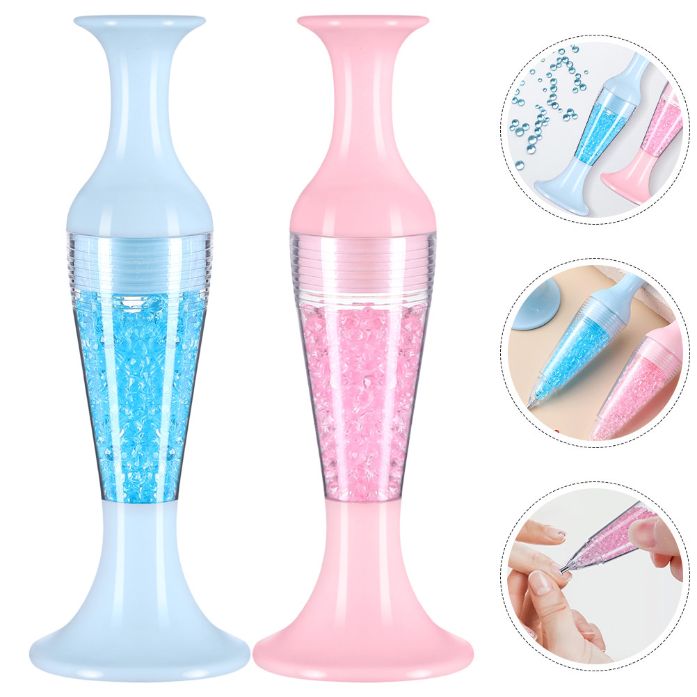 Nail Art Dotting Tool - قطعتان من أقلام الرسم بالألماس على