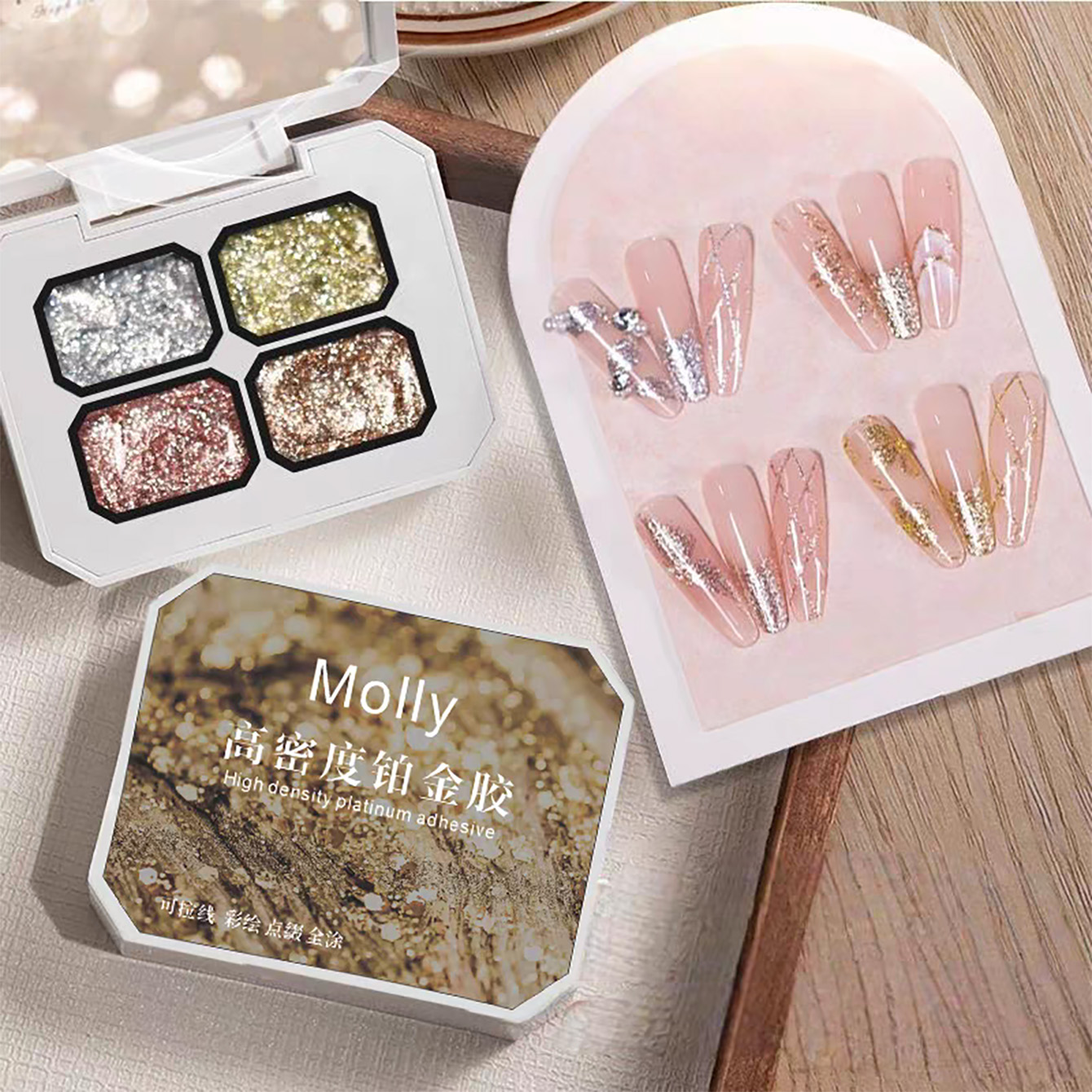 Nail Art Rose Gold - MIANEL لوحة جل أظافر بلاتيني سميك
