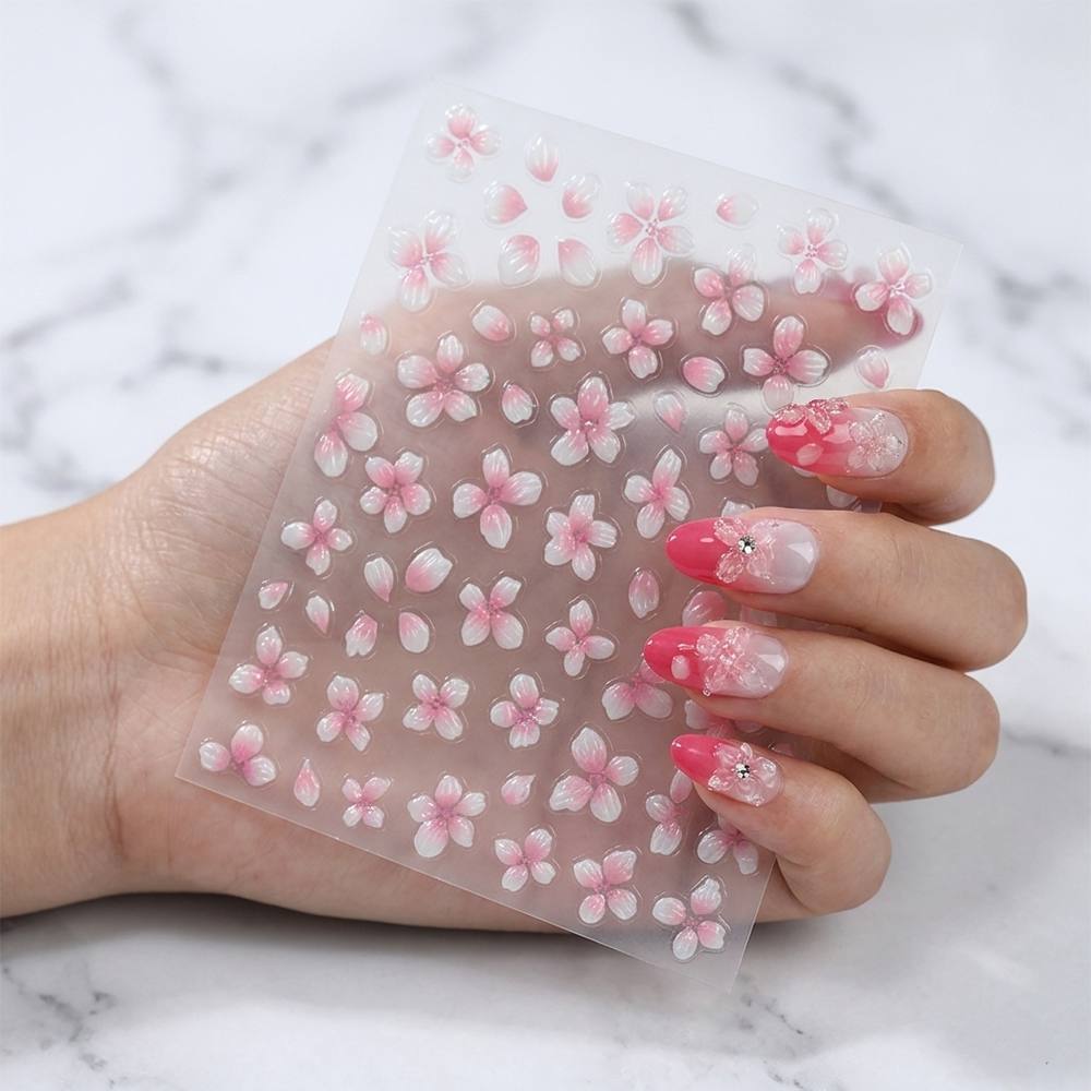 ملصق أظافر بتصميم متدرج منقوش، - مراجعة Nail Art Ombre Pink وسعره