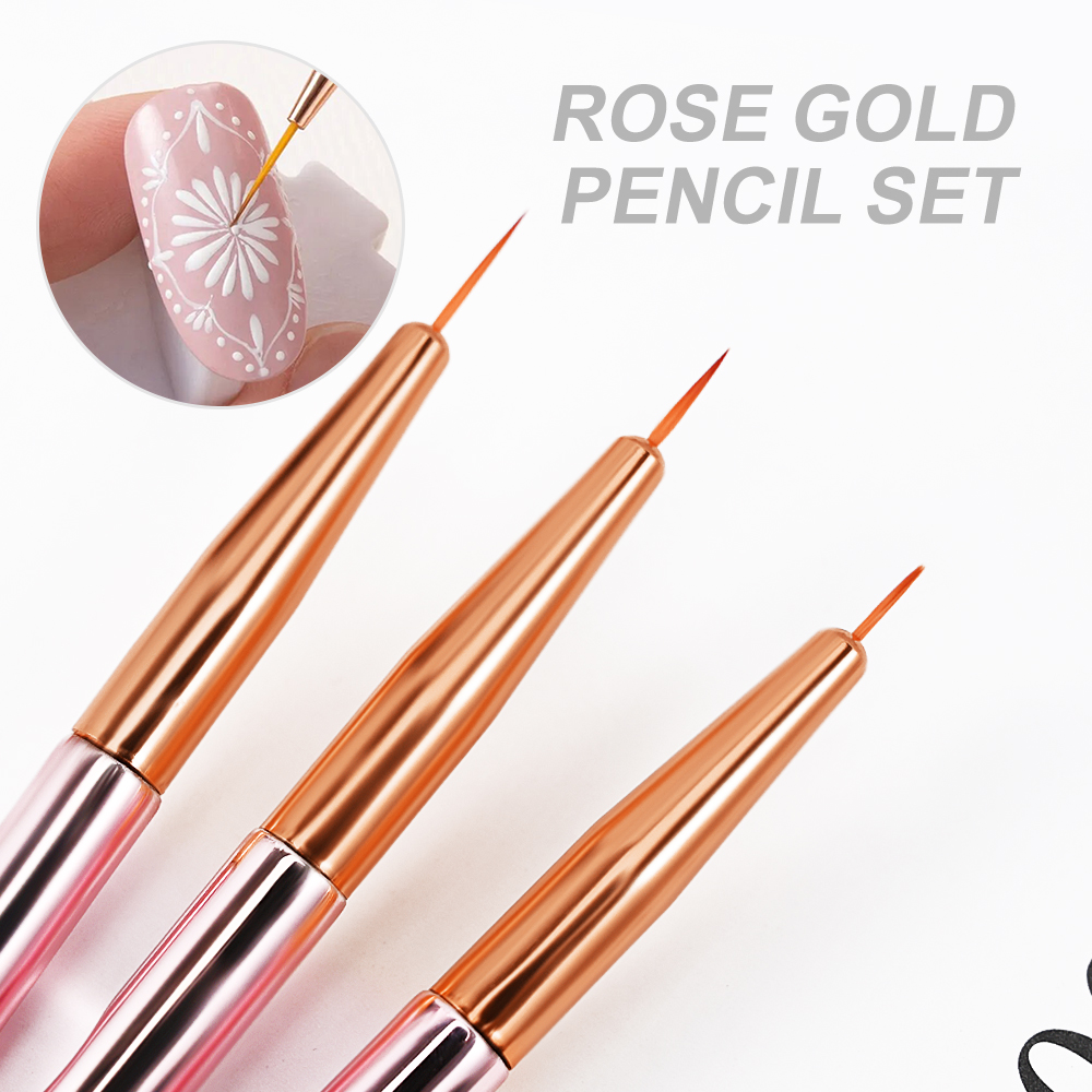 3/5 قطعة/المجموعة ارتفع الذهب  - مراجعة Nail Art Rose Gold وسعره