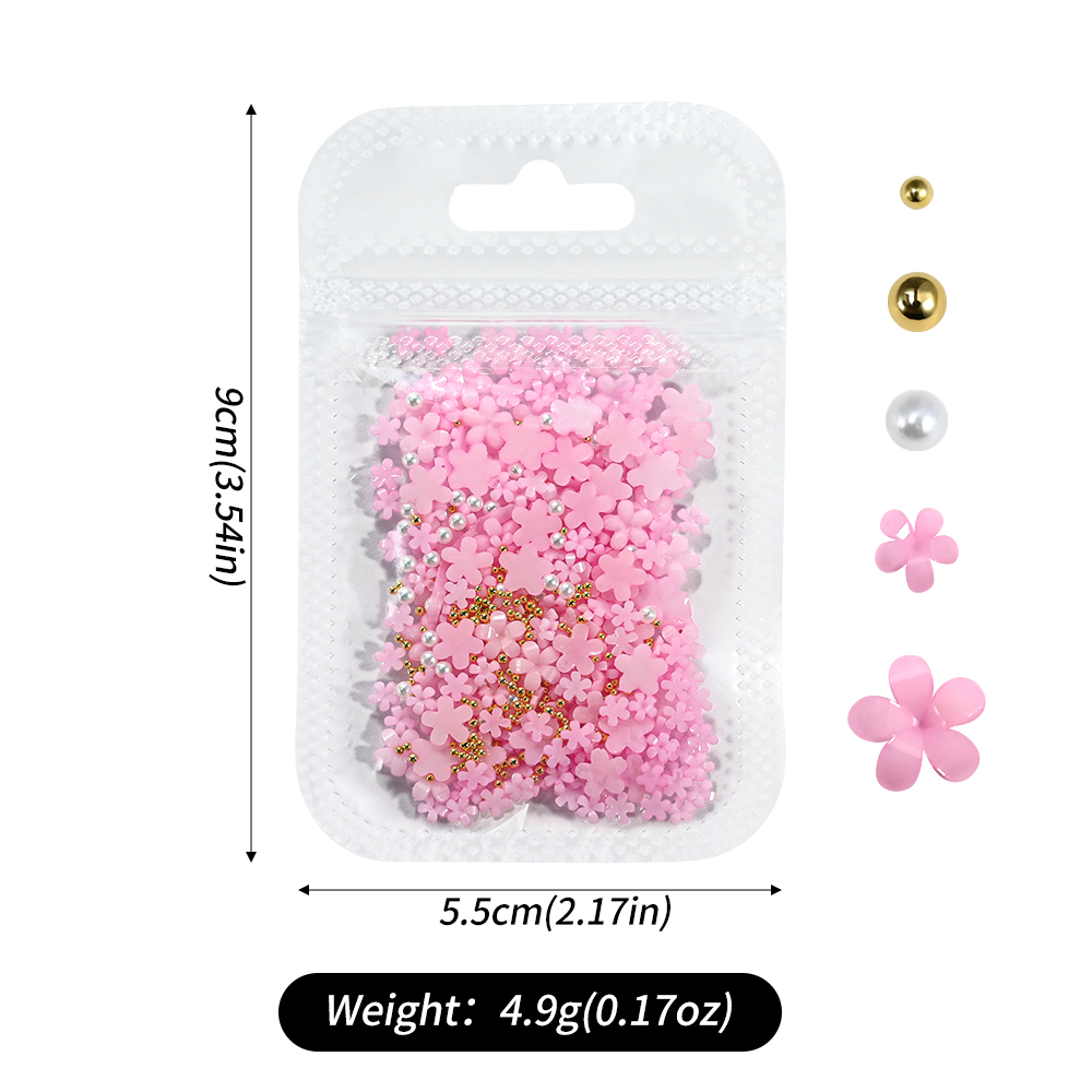 5G الراتنج الملونة خمسة بتلات  - مراجعة Nail Art Rose Gold وسعره