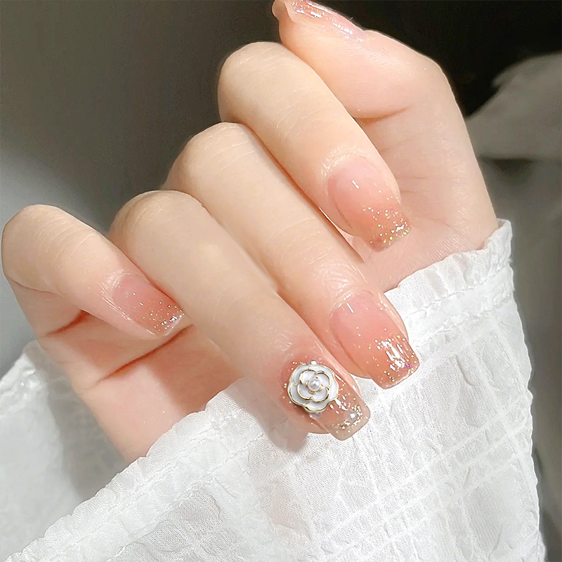 10 قطعة مشرق أبيض أسود الماس ا - مراجعة Nail Art Rose Gold وسعره
