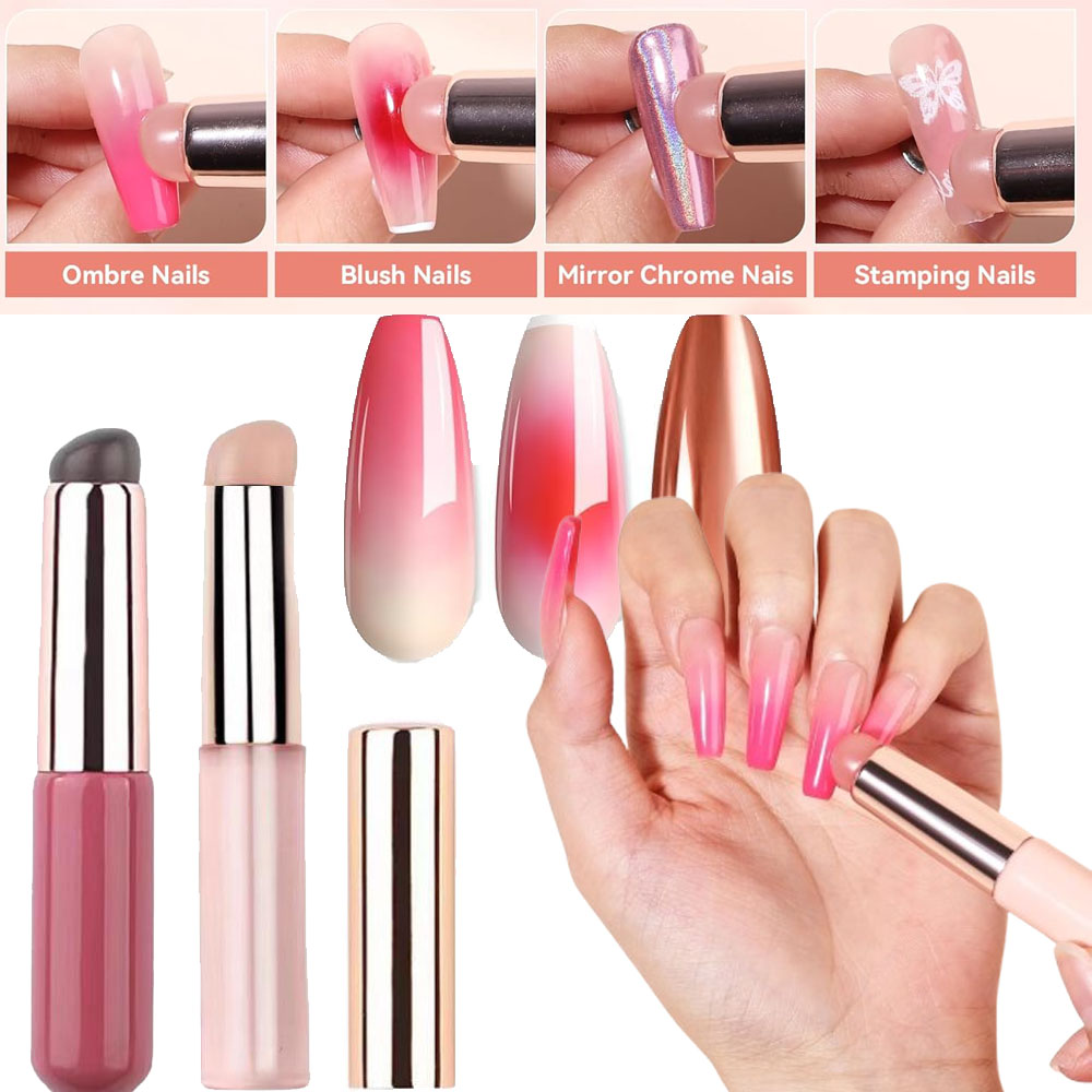 1 قطعة فرشاة أظافر سيليكون الو - مراجعة Nail Art Ombre Pink وسعره
