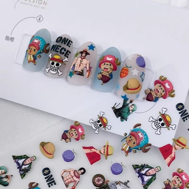 ملصقات زينة كرتونية إبداعية لش - مراجعة Nail Art Zoro One Piece وسعره