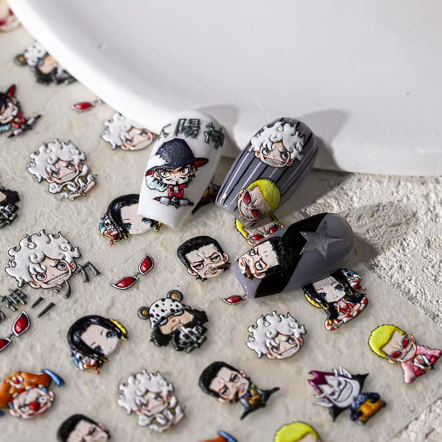 ملصقات أظافر جديدة ثلاثية الأب - مراجعة Nail Art Zoro One Piece وسعره