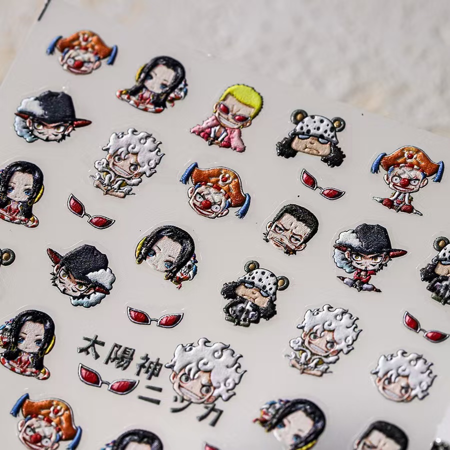 ملصقات أظافر جديدة ثلاثية الأب - مراجعة Nail Art Zoro One Piece وسعره