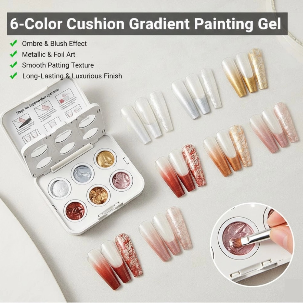 6 ألوان جل أومبري متدرج للأظاف - مراجعة Nail Art Ombre Pink وسعره