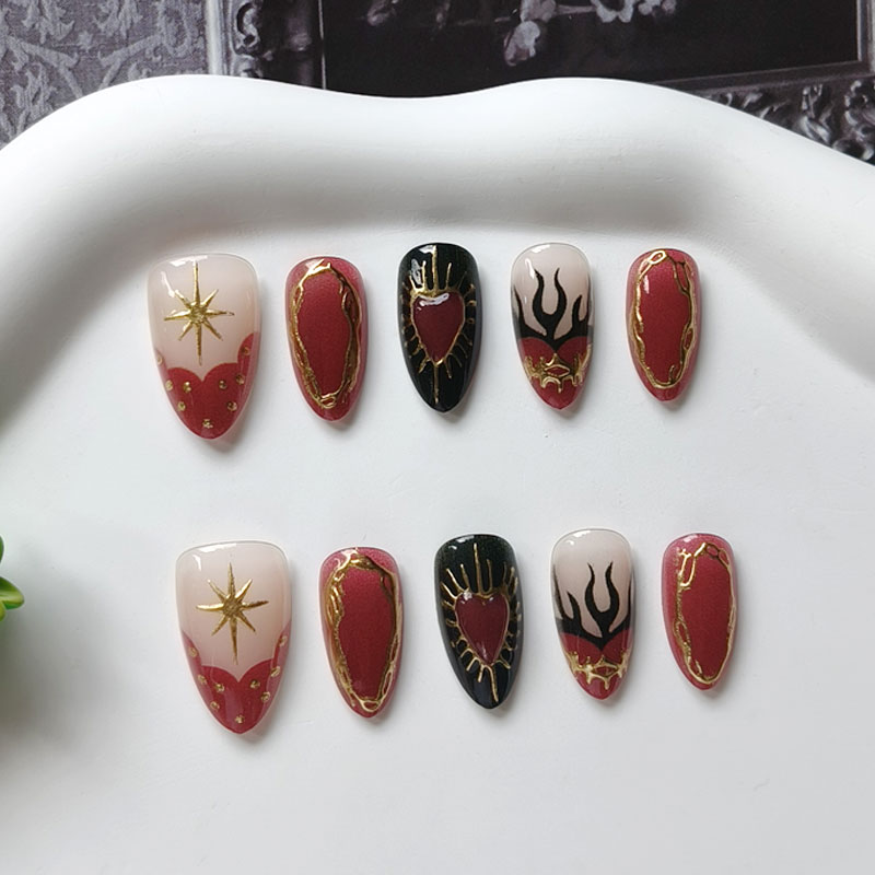 10 قطع/مجموعة أظافر صناعية قصي - مراجعة Nail Art Eye Cat وسعره