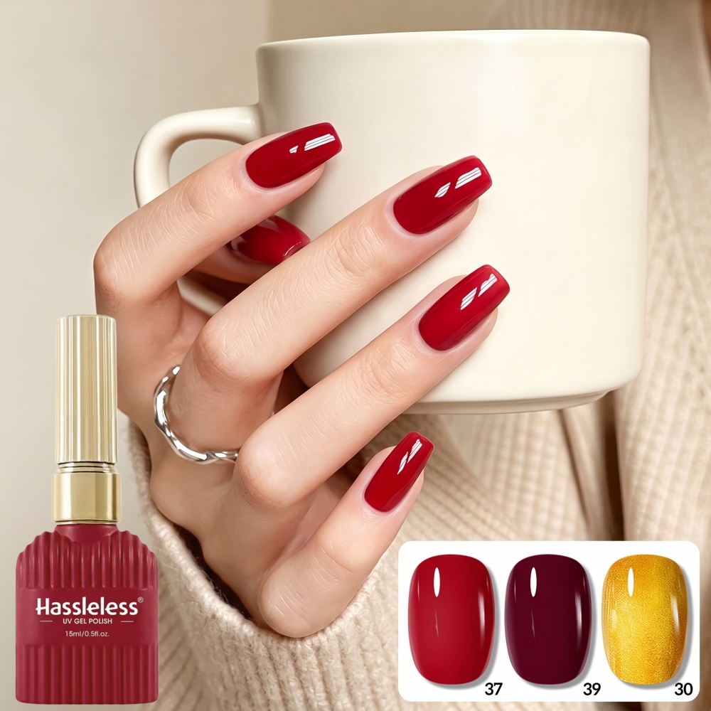 مجموعة طلاء أظافر جل ذهبي+أحمر - مراجعة Nail Art Red Wine وسعره