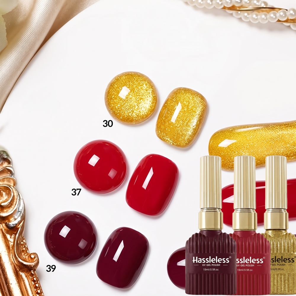 مجموعة طلاء أظافر جل ذهبي+أحمر - مراجعة Nail Art Red Wine وسعره