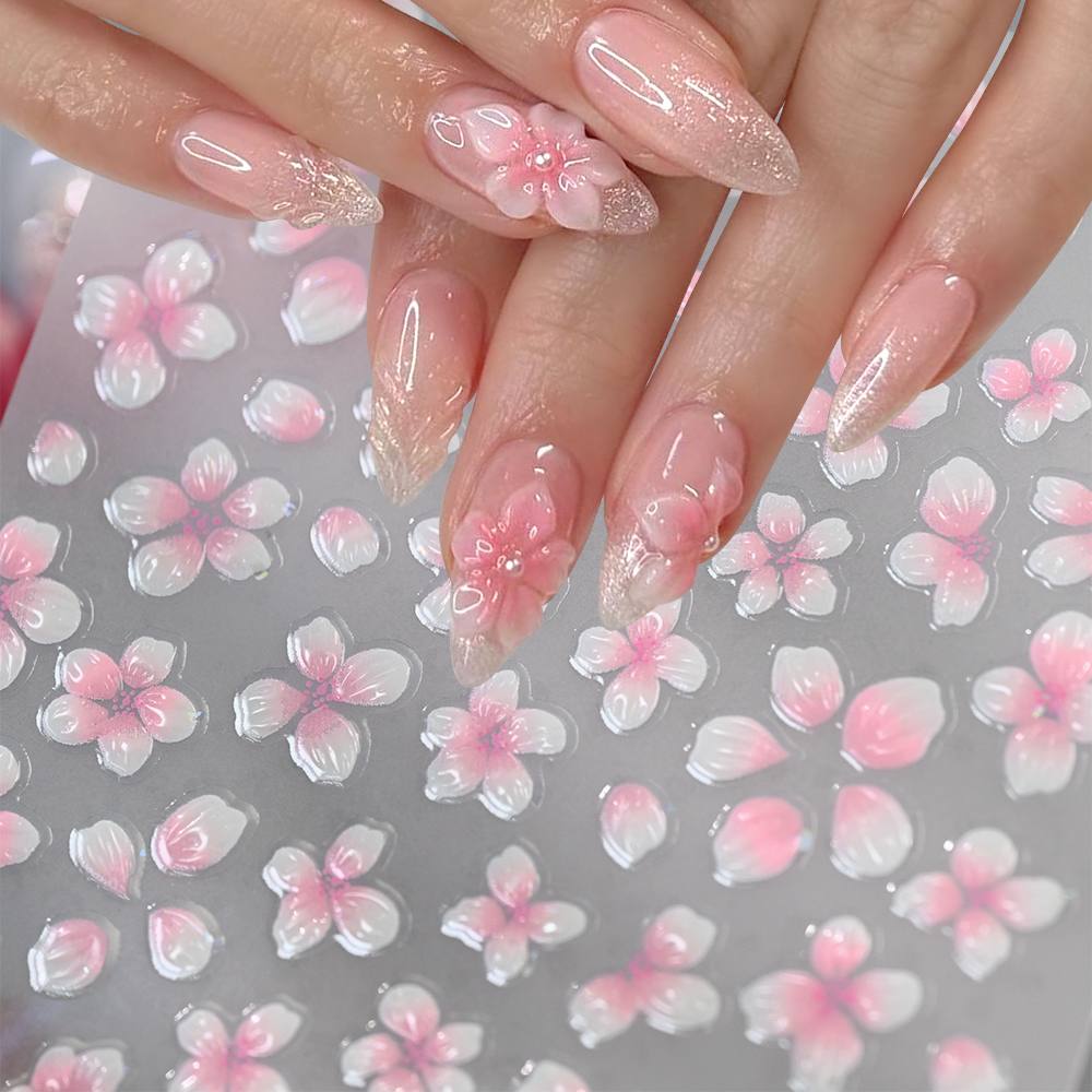 ملصق أظافر ثلاثي الأبعاد بتصمي - مراجعة Nail Art Ombre Pink وسعره