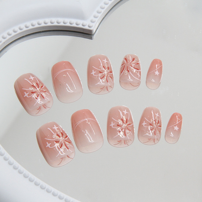 أظافر صناعية قصيرة وردية بتصمي - مراجعة Nail Art Ombre Pink وسعره