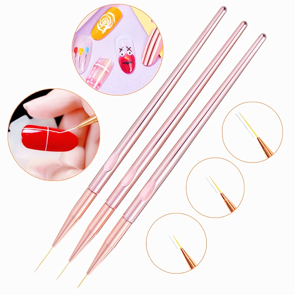مجموعة من 3 فرش لتصميم الأظافر - مراجعة Nail Art Rose Gold وسعره