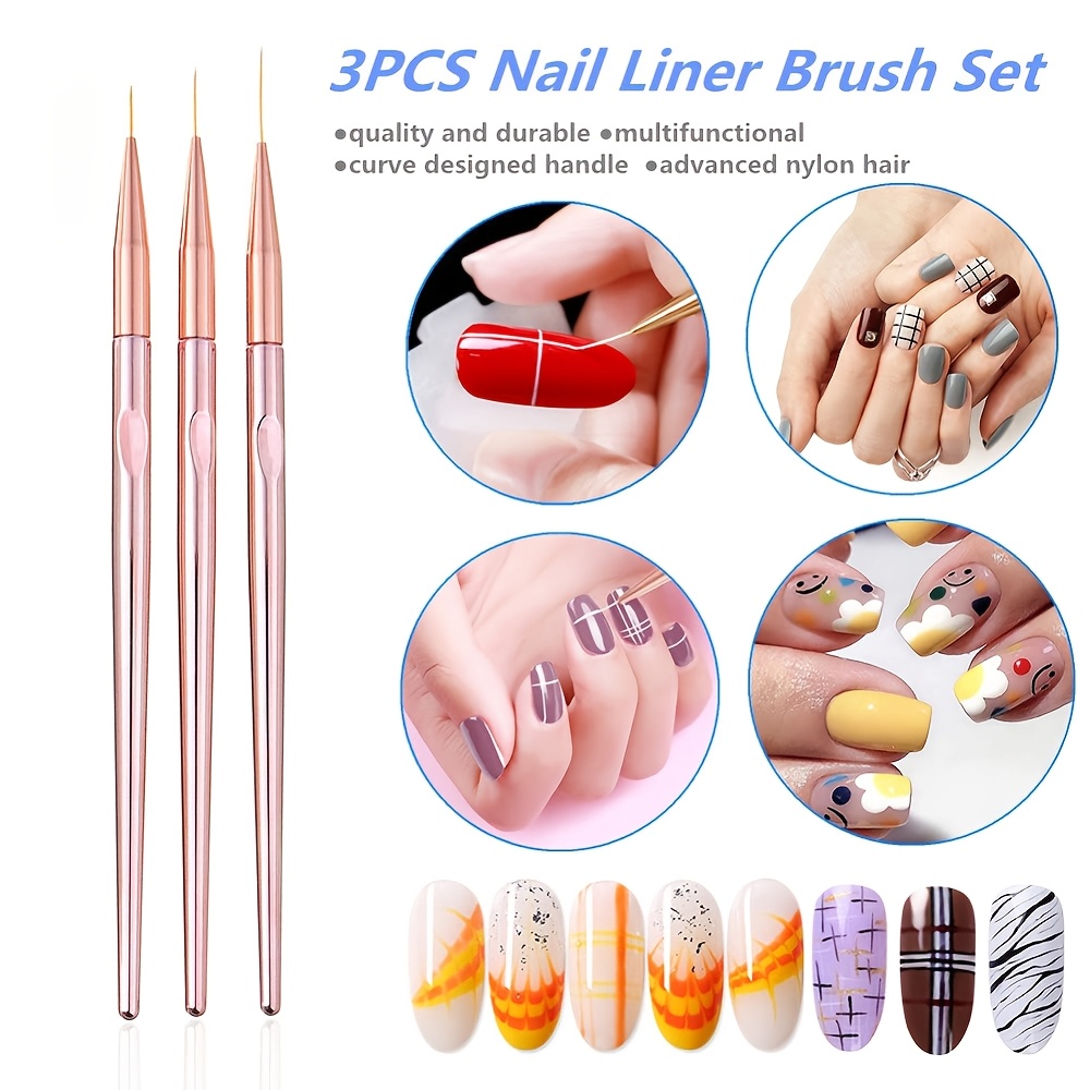 مجموعة من 3 فرش لتصميم الأظافر - مراجعة Nail Art Rose Gold وسعره