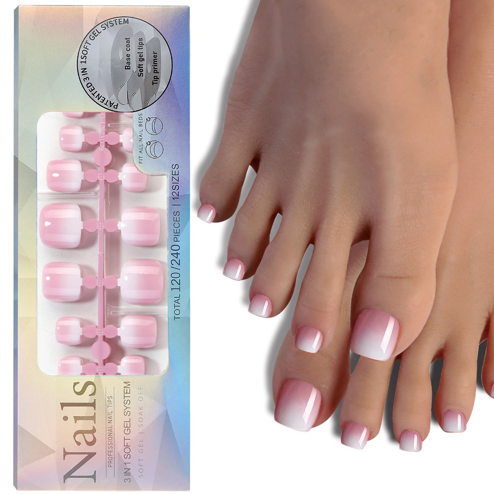 أظافر قصيرة مربعة الشكل للصق ع - مراجعة Nail Art Ombre Pink وسعره