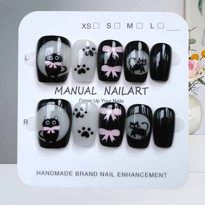10 قطعة لطيف الكرتون القط الأس - مراجعة Nail Art Eye Cat وسعره