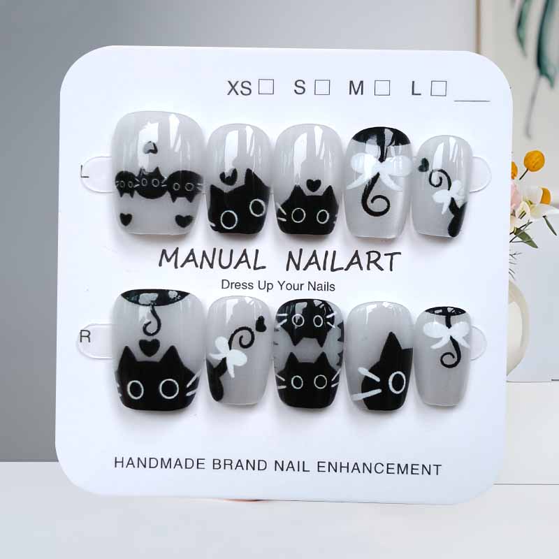 10 قطعة لطيف الكرتون القط الأس - مراجعة Nail Art Eye Cat وسعره