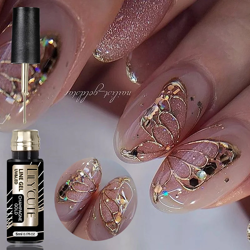 LILYCUTE 5 مللي السوبر مشرق لا - مراجعة Nail Art Rose Gold وسعره