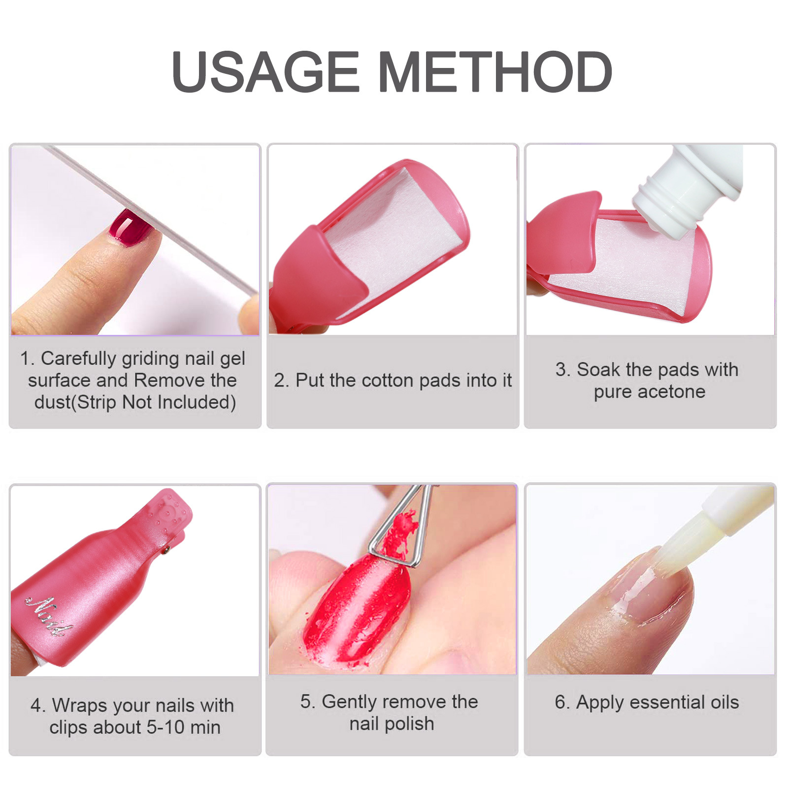 10 قطع من مشابك إزالة طلاء الأ - مراجعة Nail Art Ideas وسعره